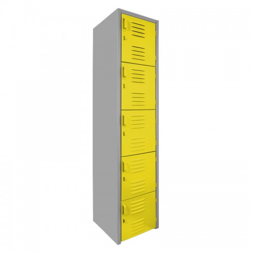 Locker metálico dual grande - 5 puertas amarillo